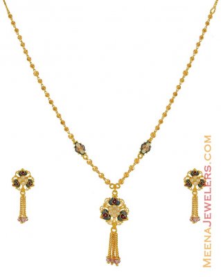 22k Meenakari Light CZ set ( Light Sets )