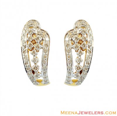 18kt Fancy Design Diamond Earrings ( Diamond Earrings )