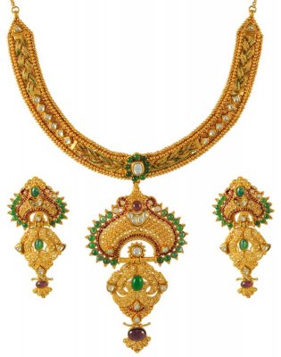 22Kt Bridal Necklace Set ( Bridal Necklace Sets )