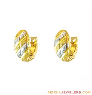 Oval Shaped ClipOn Earrings 22K ( Clip On Earrings )