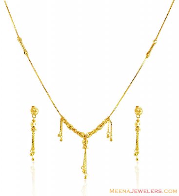 Gold Fancy Balls Necklace Set ( Light Sets )