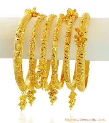 22k Designer Gold Bangles ( Set of Bangles )