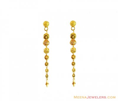 22K Gold Long Earrings - ErFc13466 - 22k gold long earrings ...