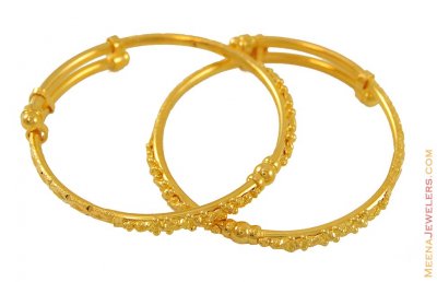 22k Filigree Baby Bangle(2 pcs) ( Baby Bangles )