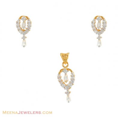 22k Fancy Pendant set with CZ ( Fancy Pendant Set )