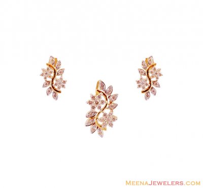 18K Gold Diamond Pendant Set  ( Diamond Pendant Sets )