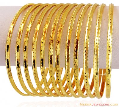 Indian Gold Bangles Set(Set of 6) ( Set of Bangles )