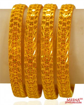   22Kt Gold Bangles 4pc ( Gold Bangles )