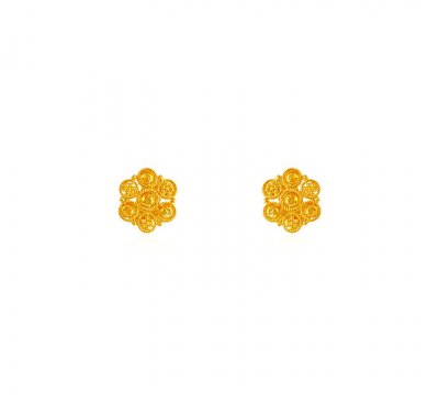 22K Gold Earrings  ( 22 Kt Gold Tops )