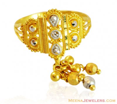 Gold Filigree Two Tone Ring ( Ladies Gold Ring )