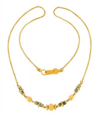 Gold Necklace with Crystals ( 22Kt Gold Fancy Chains )