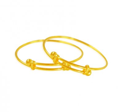 22k Gold Plain Kids Kada ( Baby Bangles )