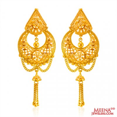 22k Gold Chand Bali Earrings ( Long Earrings )