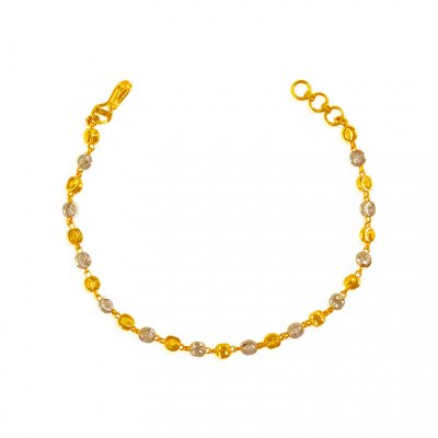 22 Kt Gold Two Tone Bracelet ( Ladies Bracelets )