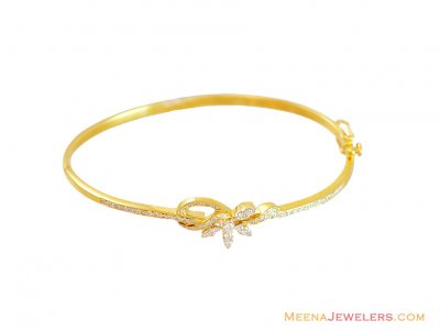 Fancy Diamond 18K Bangle 2 Tone  ( Diamond Bracelets )