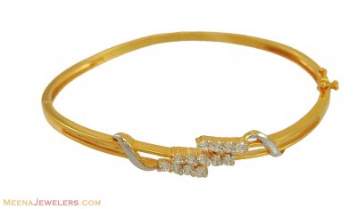 22Kt 2 tone Fancy Bangle ( Stone Bangles )