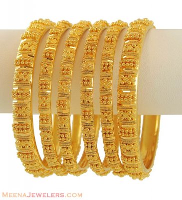 22K Gold Bangles (set of 4) ( Set of Bangles )