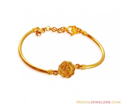 Gold Baby OM Bangle Bracelet ( 22Kt Baby Bracelets )