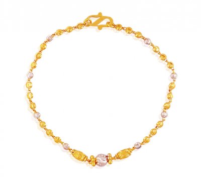 22K Two Tone Ball Bracelet ( Ladies Bracelets )