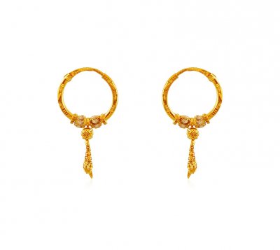 Two Tone Gold Bali (22k) ( Hoop Earrings )