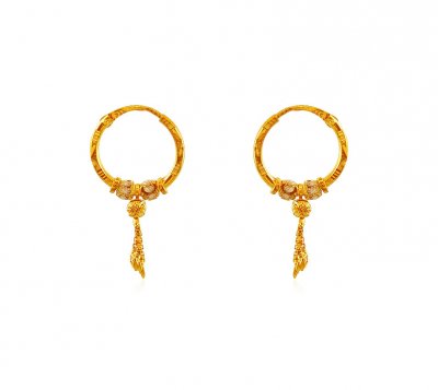 Two Tone Gold Bali (22k) ( Hoop Earrings )