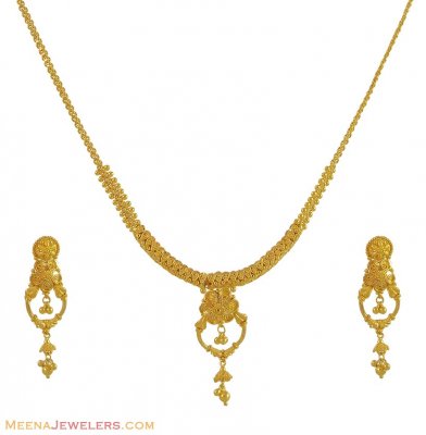 22K Yellow Gold Necklace Set ( Light Sets )