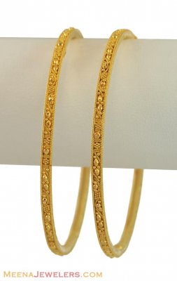 22k Filigree Gold Bangles(2 Pcs) ( Gold Bangles )