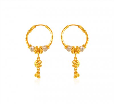 22Kt Gold Fancy Hoop Earrings ( Hoop Earrings )