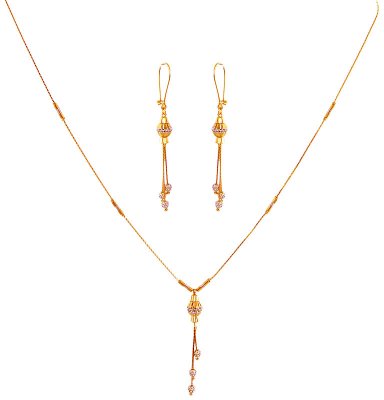 Two Tone 22K Necklace Set  ( Light Sets )