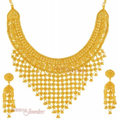 22Kt Bridal Necklace Set ( Bridal Necklace Sets )