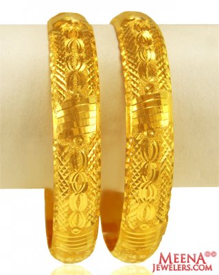 22Karat Gold Machine Bangle (2 Pcs) ( Gold Bangles )