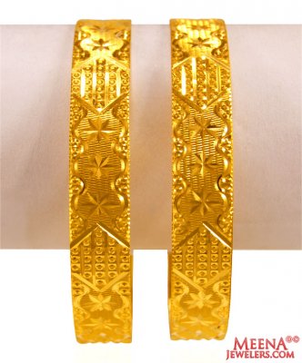 22Karat Gold Machine Bangle (2 Pcs) ( Gold Bangles )