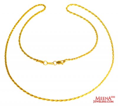 22 Kt Gold Fancy Chain (20 Inch) ( Plain Gold Chains )