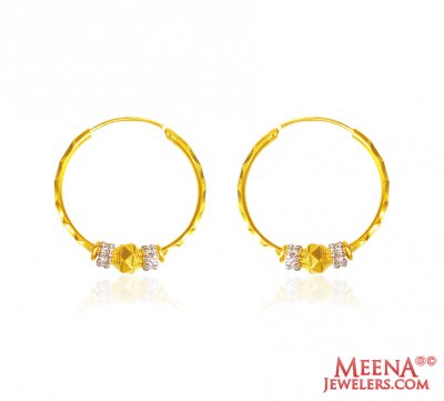 22 Kt Gold Hoop Earrings for Girls ( Hoop Earrings )