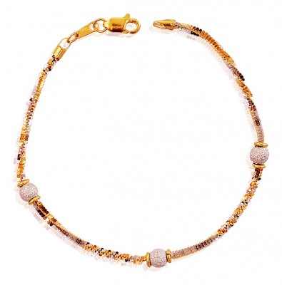 22K Two Tone Delicate Bracelet ( Ladies Bracelets )