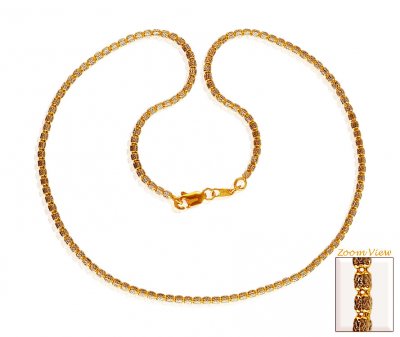 22 Karat Gold Two Tone Chain ( 22Kt Gold Fancy Chains )