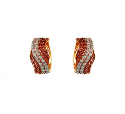 Fancy 22K CZ Earrings ( Clip On Earrings )