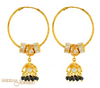 22Kt Gold Chandelier Hoops ( Hoop Earrings )