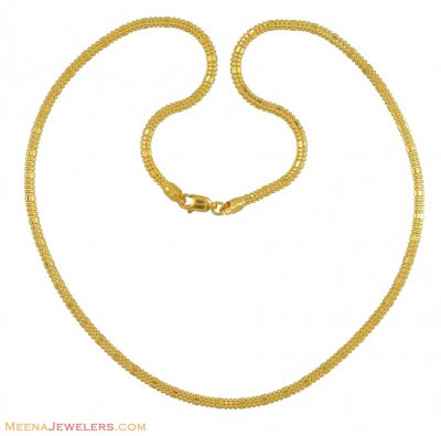 22Kt Mens Chain (18 Inch) ( Plain Gold Chains )