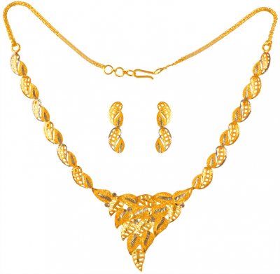 22KT Gold Necklace Set  ( Light Sets )