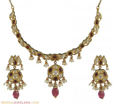 22K Kundan Antique Set ( Antique Necklace Sets )