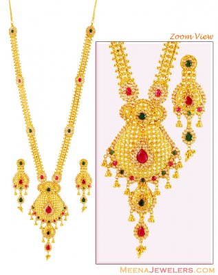 22k Gold Stones Patta Haar ( Bridal Necklace Sets )