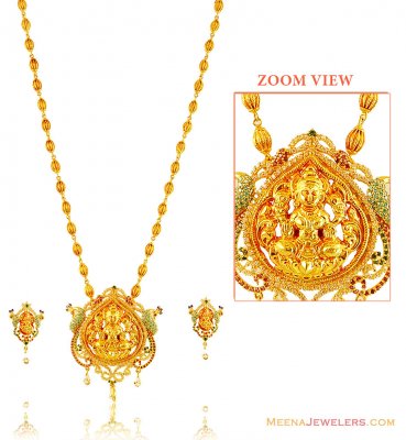 22K Temple Necklace Set ( Gold Designer Sets )