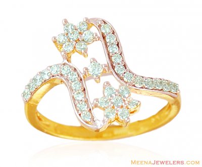 22k Gold Beautiful CZ Ring ( Ladies Signity Rings )