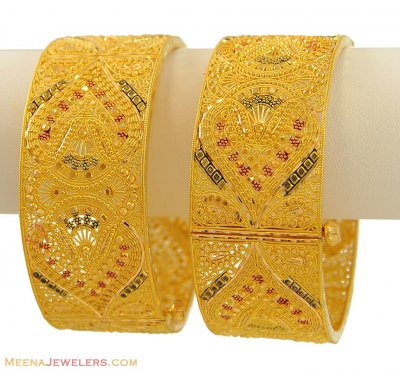 22k Gold Tricolor Kada (2 pcs) ( Kadas )