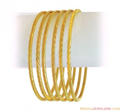 22k Gold Bangles Set (6 Pcs) ( Set of Bangles )