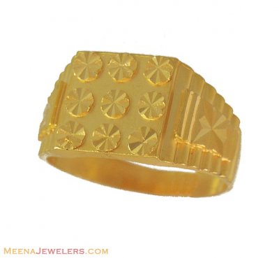 22k Yellow Gold Mens Ring ( Mens Gold Ring )