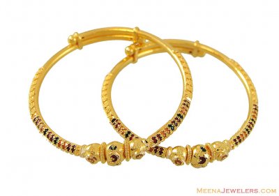 Meenakari Bangles (22kt Gold) ( Baby Bangles )