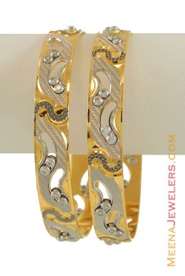 22K Two Tone Bangle Set(set of 2) ( Set of Bangles )