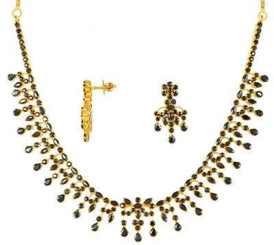 22Kt Gold Sapphire Set  ( Sapphire Necklace Sets )